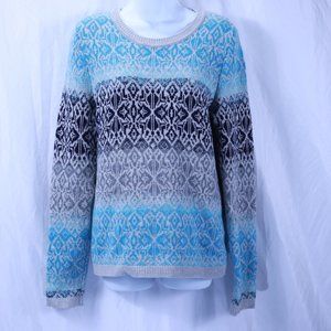 Talbots Lambswool Blend Fair Isle Colorful Sweater Medium - Actual Measurements